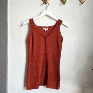 Eileen Fisher Linen Delave Henley Tank Top